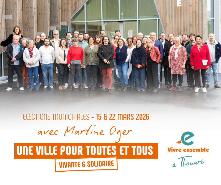 Photo des 35 colistiers de la liste Vivre Ensemble à Thouaré